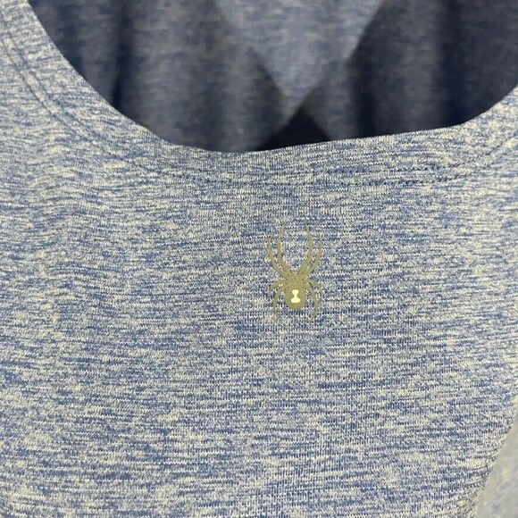 Spyder Active Shirt Womens Medium Heather Blue Lightweight Active Back Cutout - Picture 8 of 9